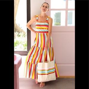 NWT JCREW Rainbow striped maxi dress